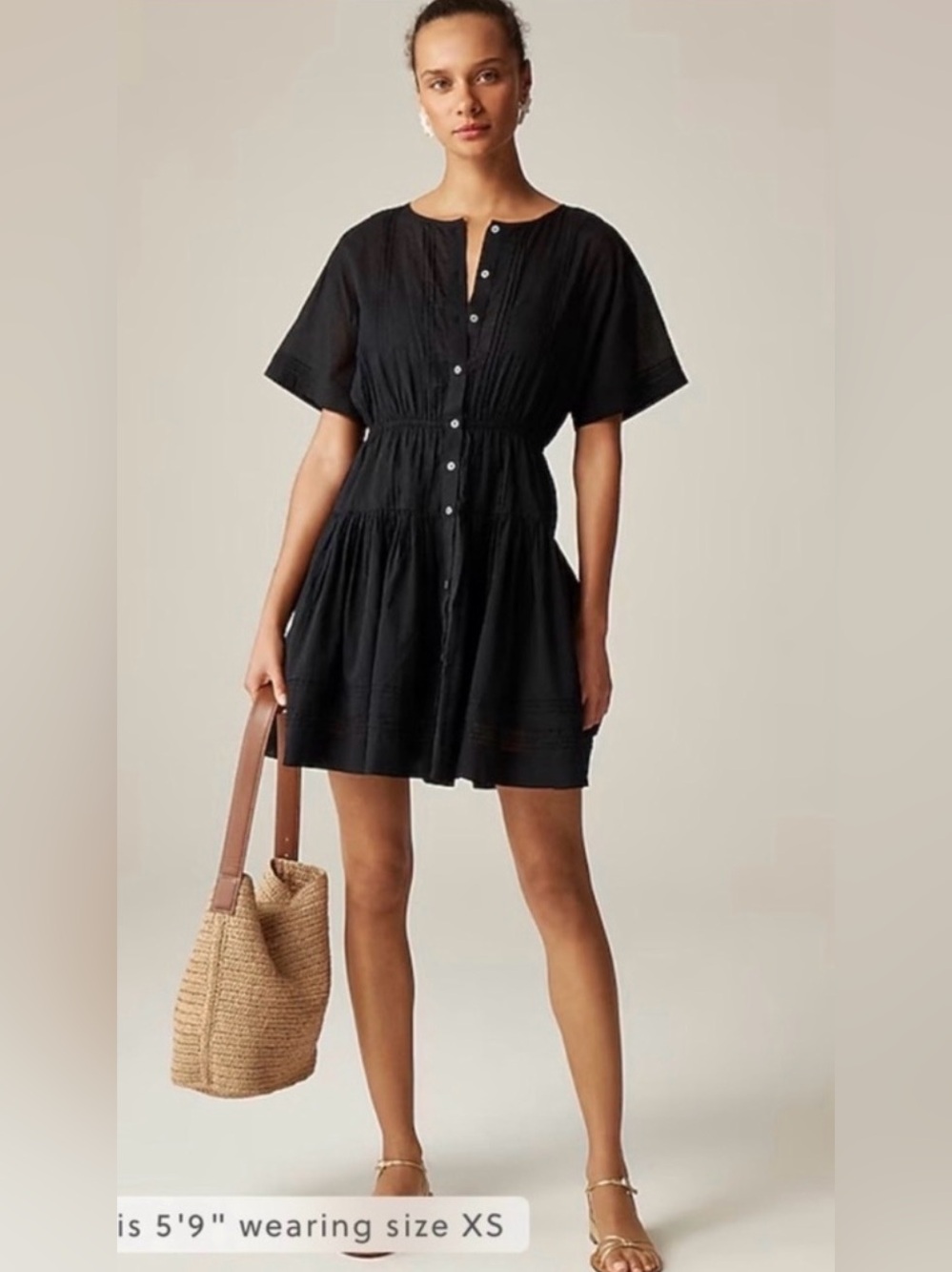 J.Crew Pintuck mini shirtdress in cotton voile